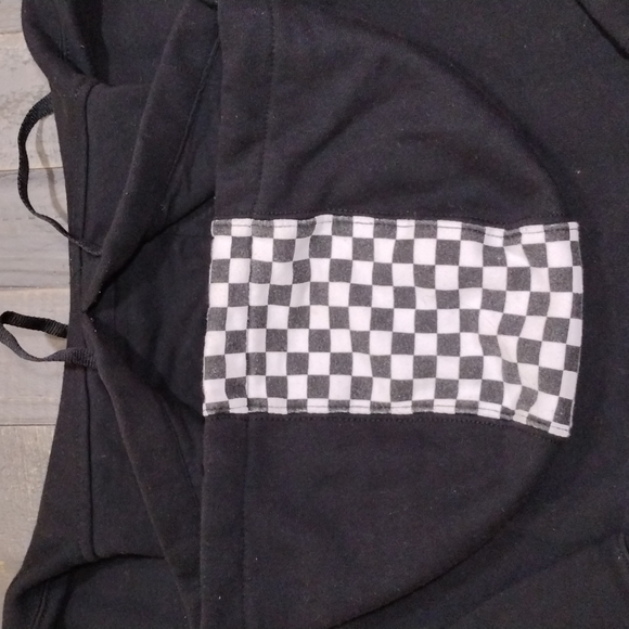VANS BLACK CHECKER BOARD HOODIE SZ S (A BIT OVERSIZED) UNISEX - Picture 7 of 8